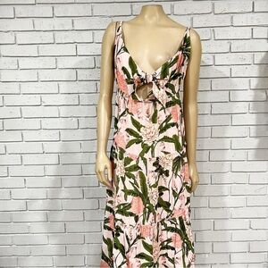 Agua Bendita x Target Women's Peony Botanical Print Tie-Front Midi Dress
